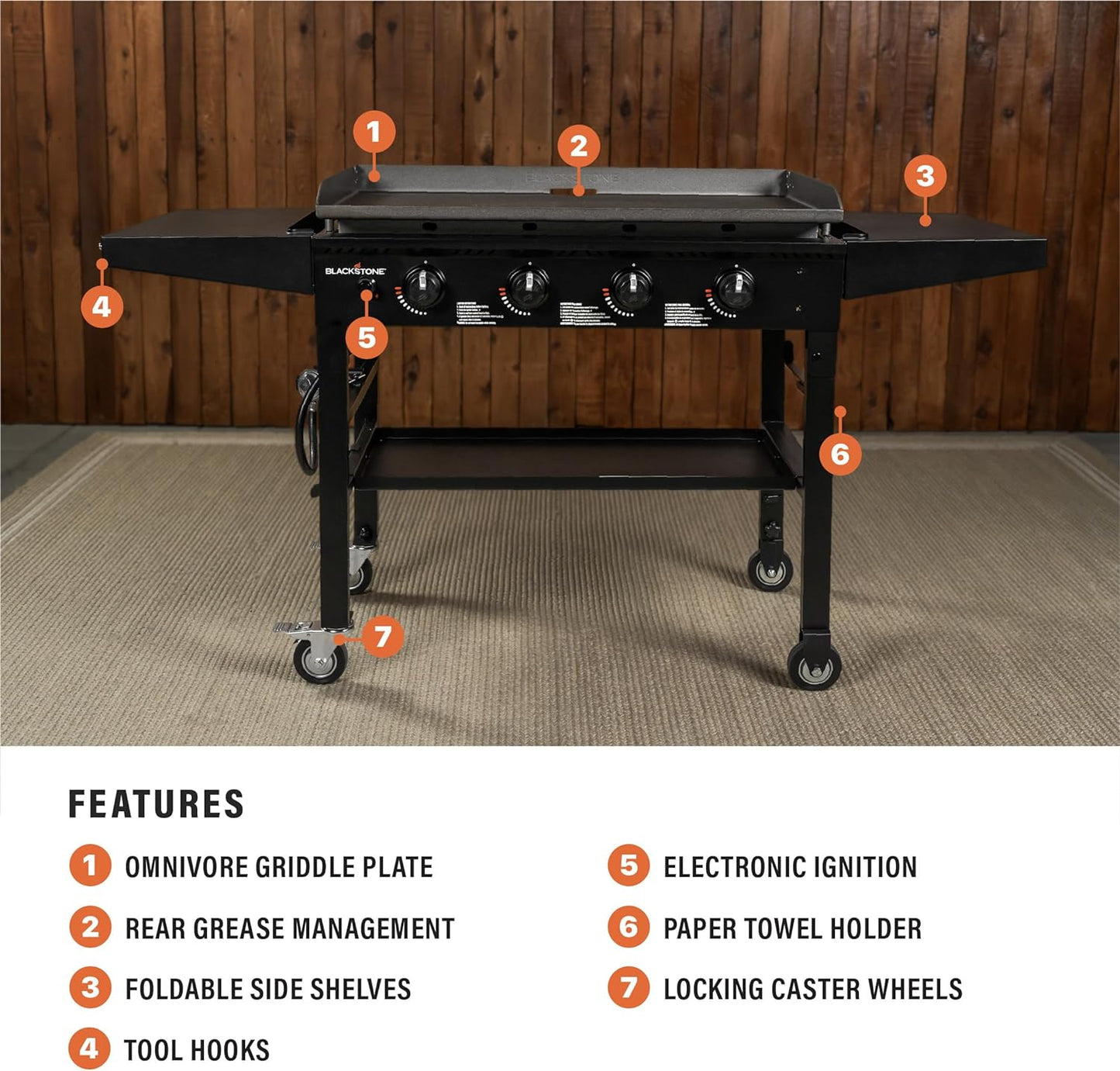 Blackstone 4 Burner Liquid Propane Outdoor Griddle Black