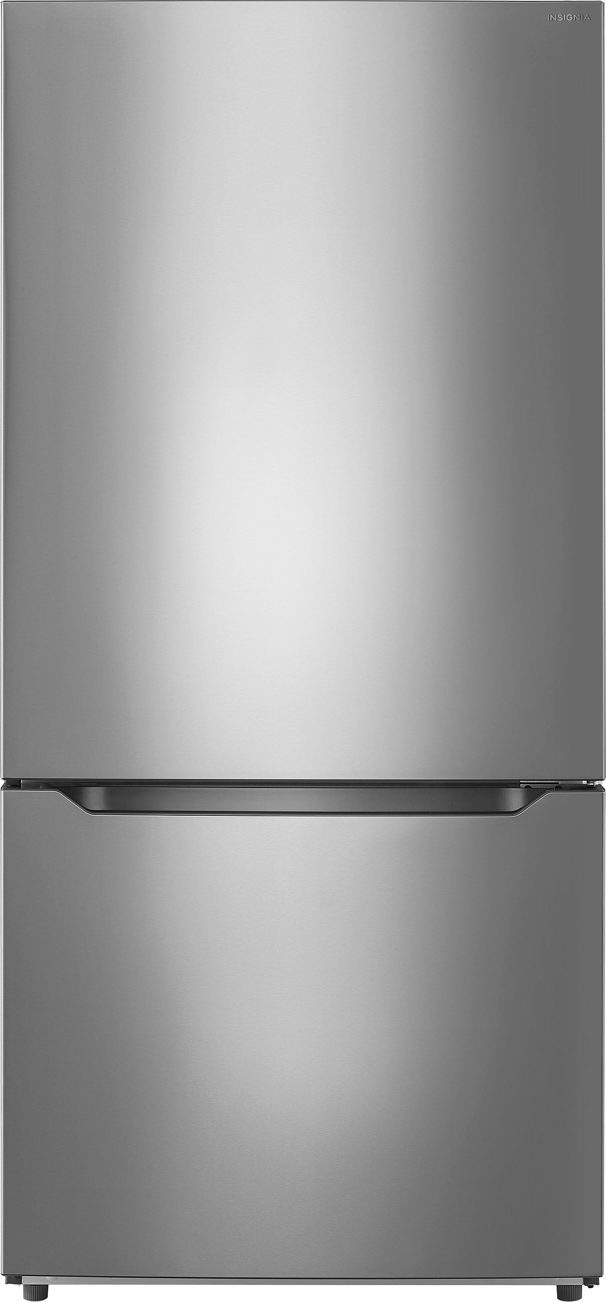 Insignia™ - 11.5 Cu. Ft. Bottom Mount Refrigerator with ENERGY STAR Certification - Stainless Steel