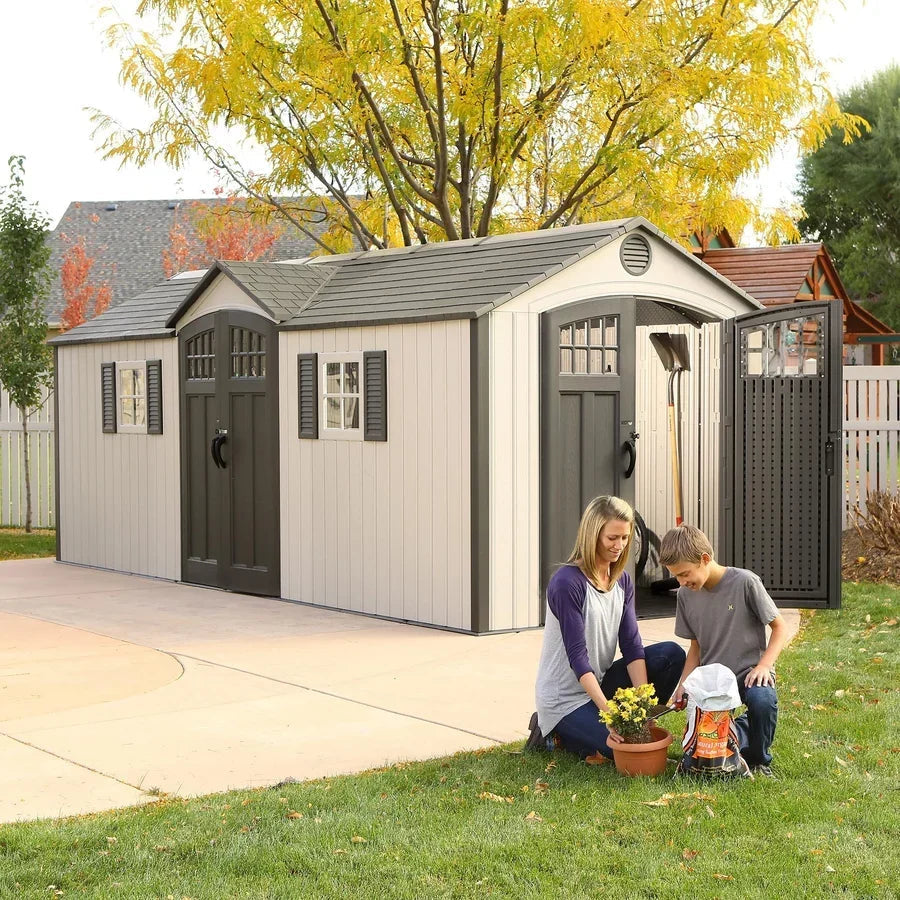 Lifetime 20-Foot x 8-Foot Outdoor Storage Shed 60127 | Heavy-Duty Weather-Resistant Garden & Backyard Storage Building