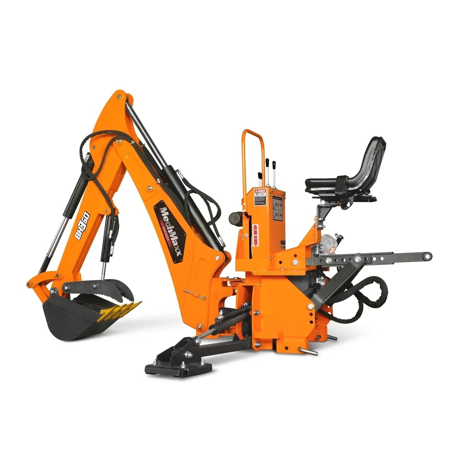 9′ Tractor Backhoe Attachment with Hydraulic Thumb, 15″ Bucket, Self-Contained Pump, for 25-100 HP, Cat. 1&2 Tractor, BH860