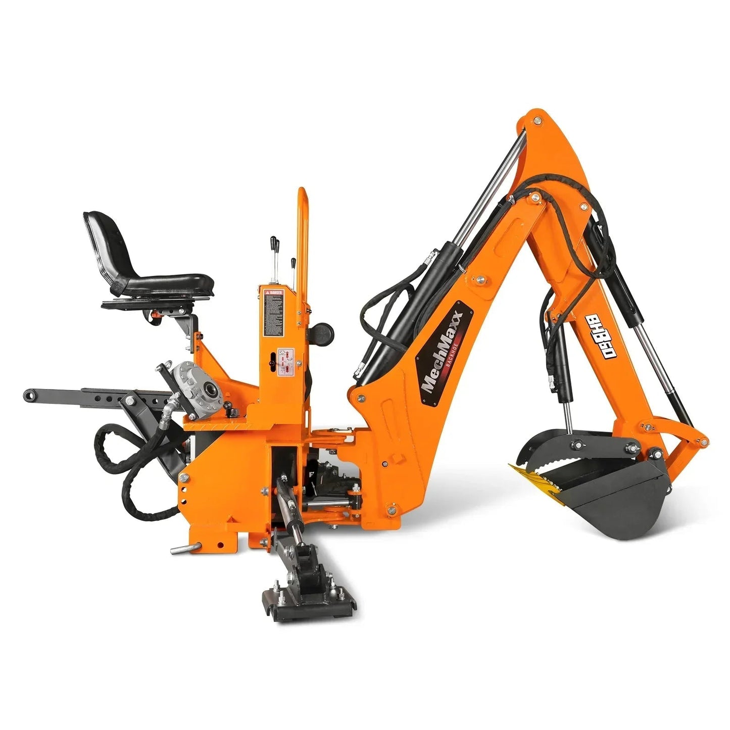 9′ Tractor Backhoe Attachment with Hydraulic Thumb, 15″ Bucket, Self-Contained Pump, for 25-100 HP, Cat. 1&2 Tractor, BH860