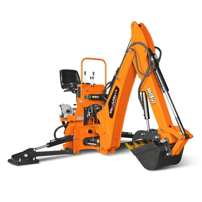 9′ Tractor Backhoe Attachment with Hydraulic Thumb, 15″ Bucket, Self-Contained Pump, for 25-100 HP, Cat. 1&2 Tractor, BH860