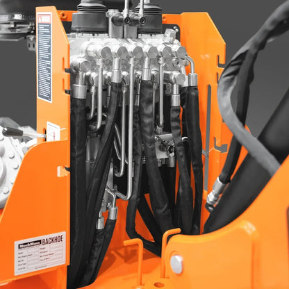 9′ Tractor Backhoe Attachment with Hydraulic Thumb, 15″ Bucket, Self-Contained Pump, for 25-100 HP, Cat. 1&2 Tractor, BH860