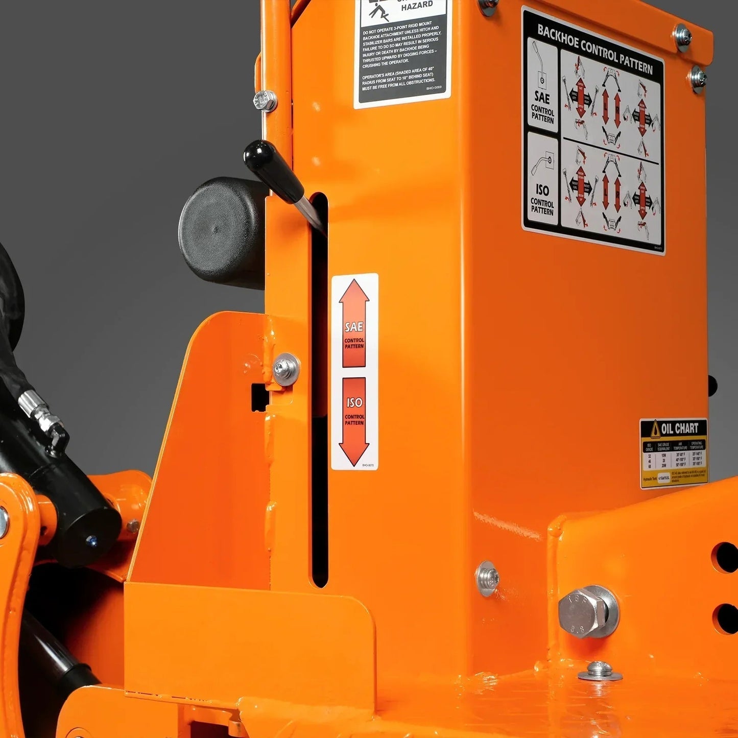 9′ Tractor Backhoe Attachment with Hydraulic Thumb, 15″ Bucket, Self-Contained Pump, for 25-100 HP, Cat. 1&2 Tractor, BH860