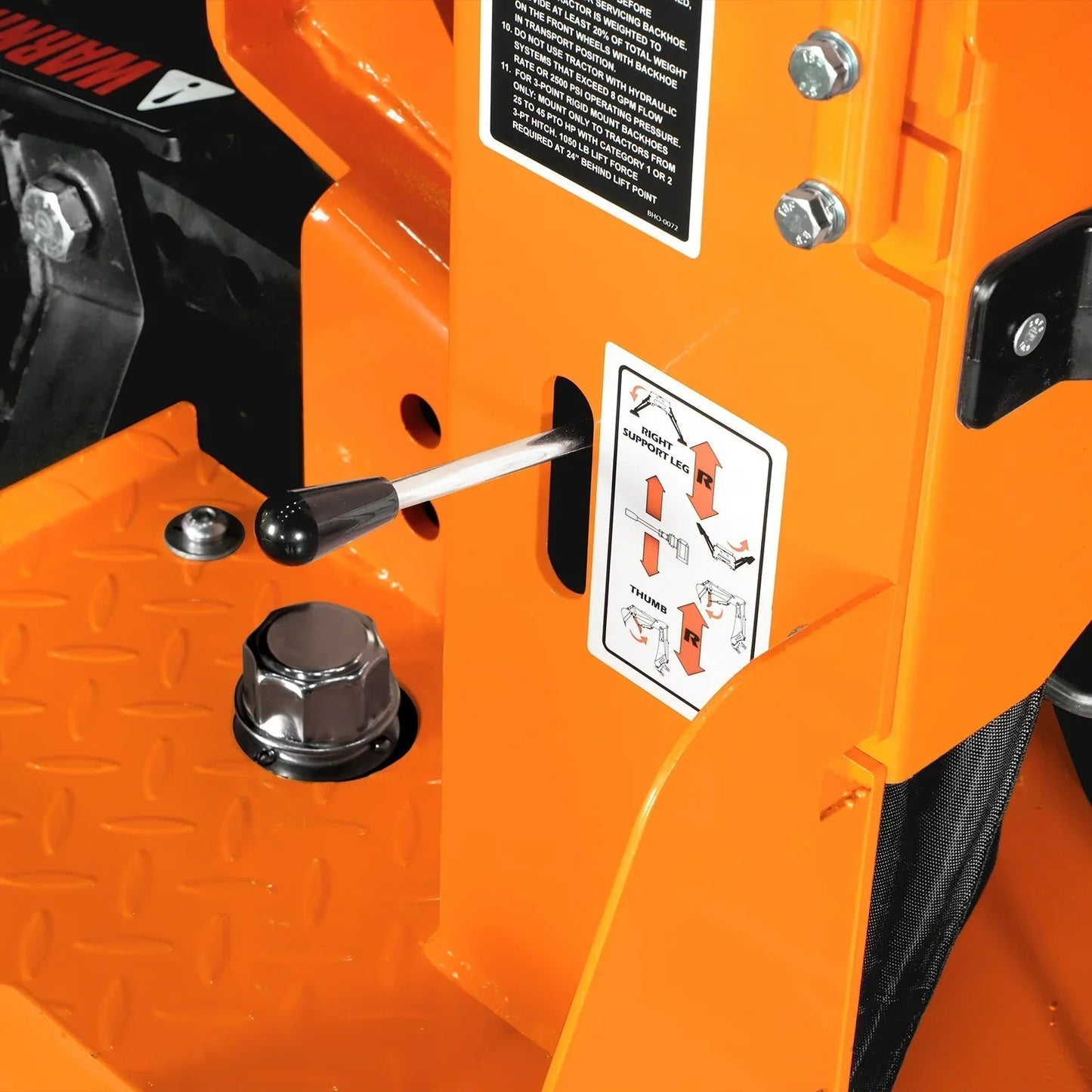 9′ Tractor Backhoe Attachment with Hydraulic Thumb, 15″ Bucket, Self-Contained Pump, for 25-100 HP, Cat. 1&2 Tractor, BH860