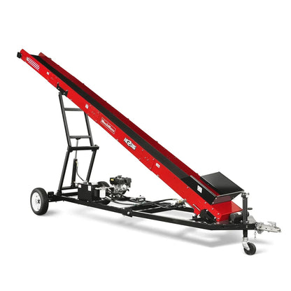 Firewood Conveyor, 7HP 212cc Gasoline Powered Max. 124″ Lift Height, 236” Length, 16″ Width, HC2016