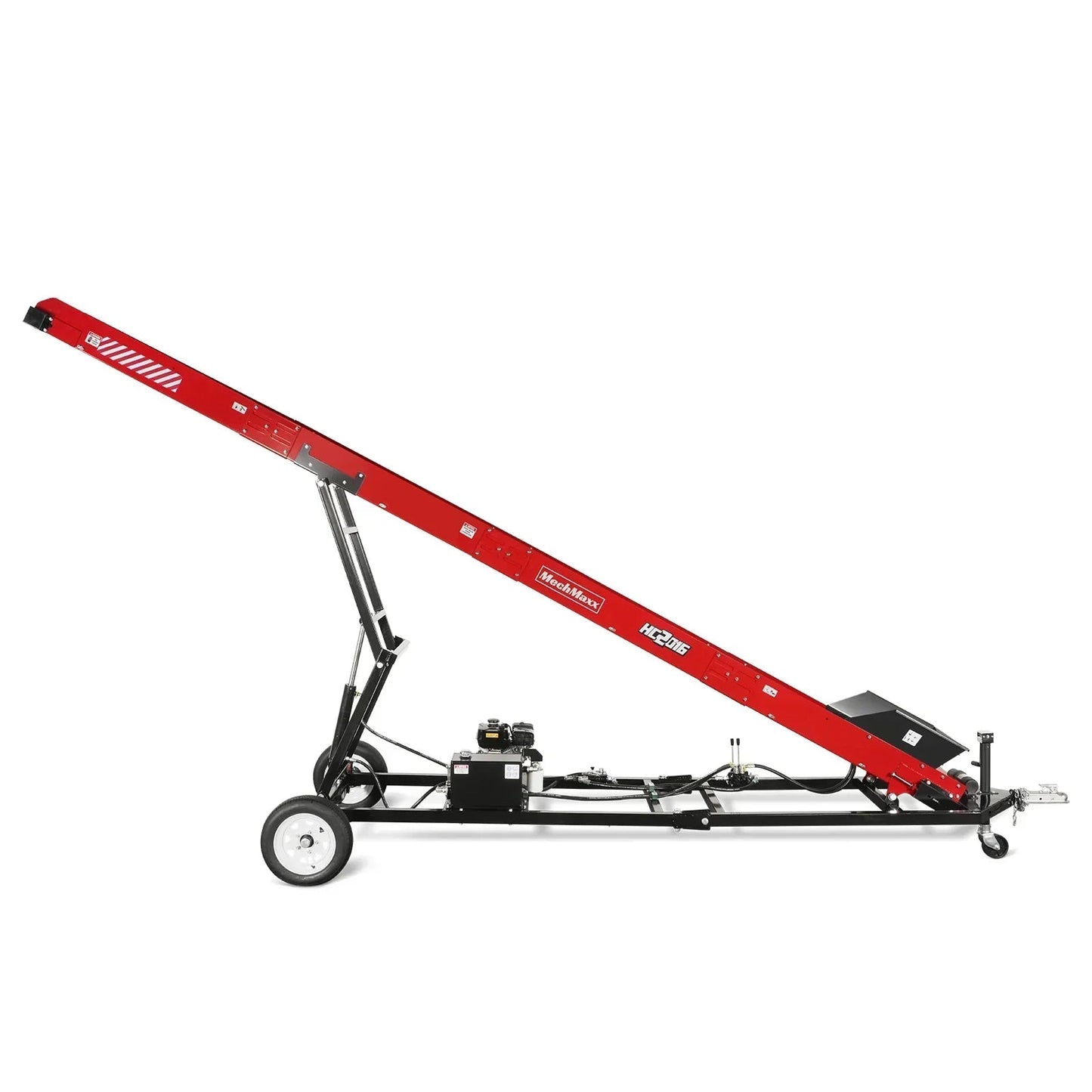 Firewood Conveyor, 7HP 212cc Gasoline Powered Max. 124″ Lift Height, 236” Length, 16″ Width, HC2016