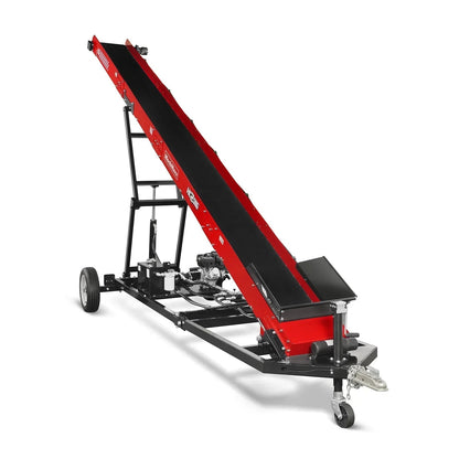 Firewood Conveyor, 7HP 212cc Gasoline Powered Max. 124″ Lift Height, 236” Length, 16″ Width, HC2016