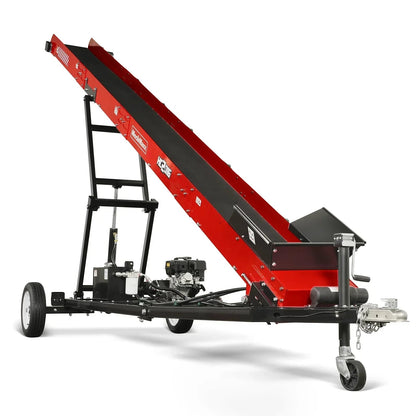 Firewood Conveyor, 7HP 212cc Gasoline Powered Max. 124″ Lift Height, 236” Length, 16″ Width, HC2016
