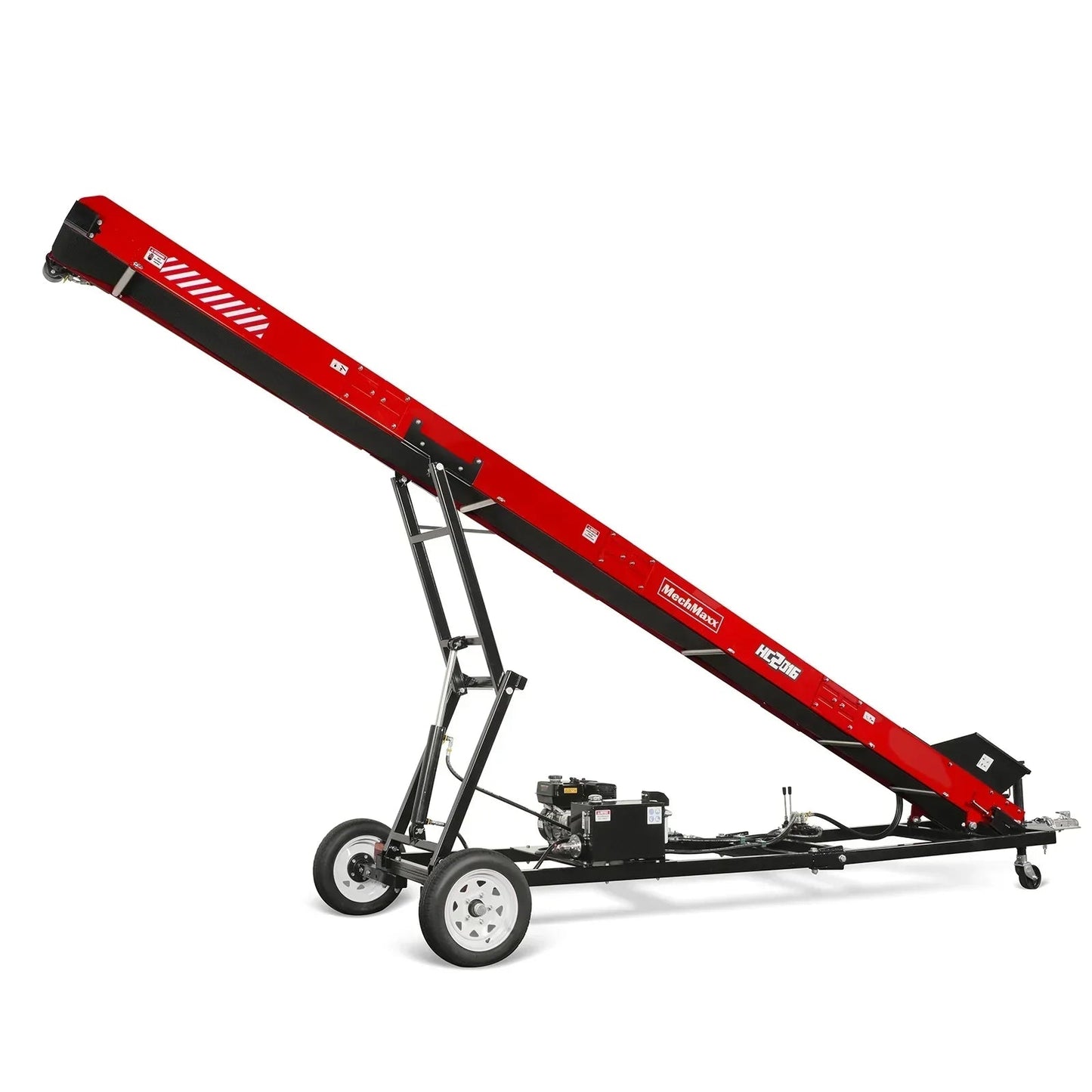 Firewood Conveyor, 7HP 212cc Gasoline Powered Max. 124″ Lift Height, 236” Length, 16″ Width, HC2016
