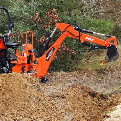 9′ Tractor Backhoe Attachment with Hydraulic Thumb, 15″ Bucket, Self-Contained Pump, for 25-100 HP, Cat. 1&2 Tractor, BH860