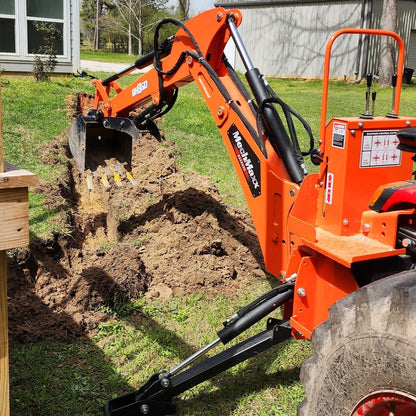 9′ Tractor Backhoe Attachment with Hydraulic Thumb, 15″ Bucket, Self-Contained Pump, for 25-100 HP, Cat. 1&2 Tractor, BH860
