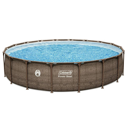 Coleman Power Steel 18 ft. x 48 in. Round Metal Frame Above Ground Pool Set