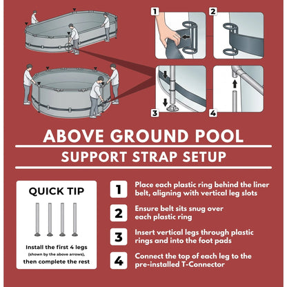 Coleman Power Steel 16′ x 10′ x 42″ Oval Above Ground Pool Set