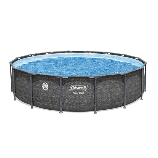 Coleman Power Steel 16 ft. x 42 in. Round Metal Frame Above Ground Pool Set