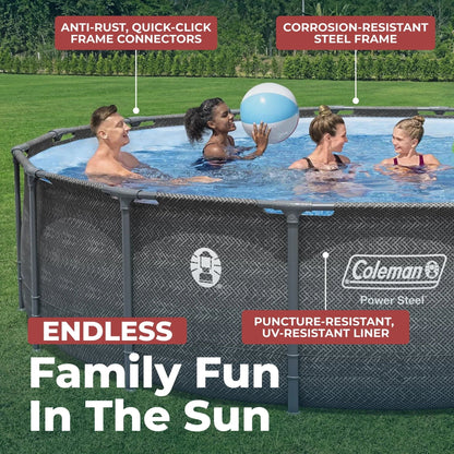 Coleman Power Steel 16 ft. x 42 in. Round Metal Frame Above Ground Pool Set
