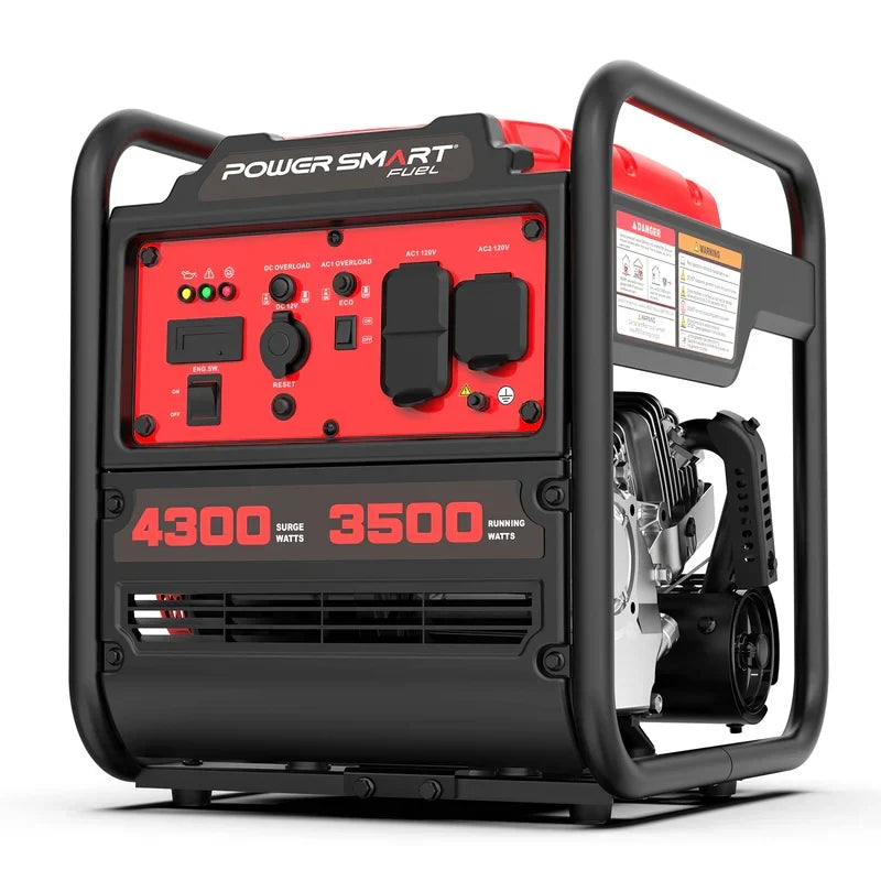 PowerSmart 4300-Watt Portable Generator with Inverter Technology, 3500W Rated, 223cc 4-Stroke Gas Powered Engine, 30 Amp for Home Backup, Camping, Emergency
