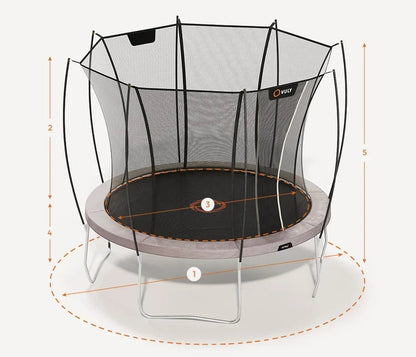 Vuly Trampoline Ultra 2 Round with Enclosure Large 13ft for Kids