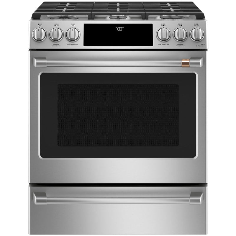 Cafe 30 Inch Wide 5.6 Cu. Ft. Slide In Gas Range with Griddle and Convection