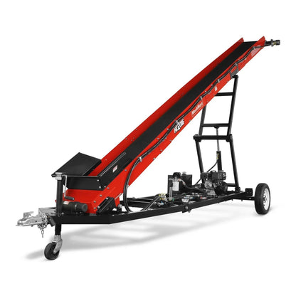 Firewood Conveyor, 7HP 212cc Gasoline Powered Max. 124″ Lift Height, 236” Length, 16″ Width, HC2016