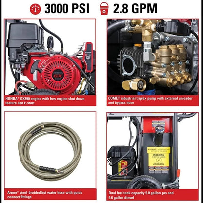 Simpson BB65106 Big Brute Professional 4000 PSI (Gas-Hot Water) Pressure Washer